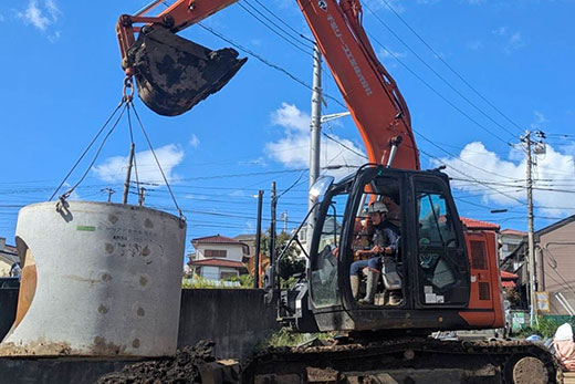 雨水、汚水排水工事